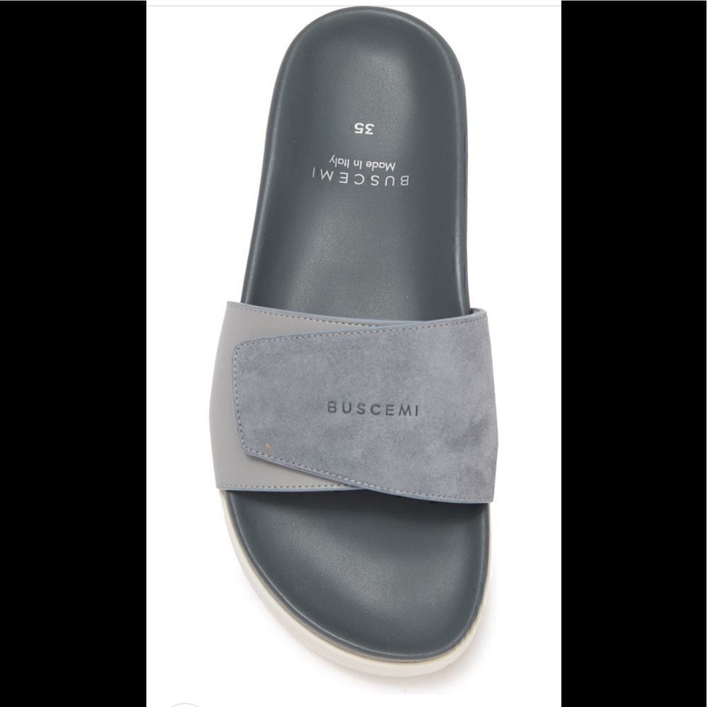 Buscemi Women’s leather upper/ lining lightweight handcrafted slide sandal Sz 35